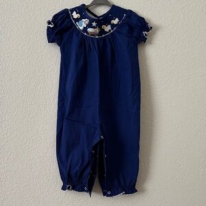 Navy Blue Christmas Romper